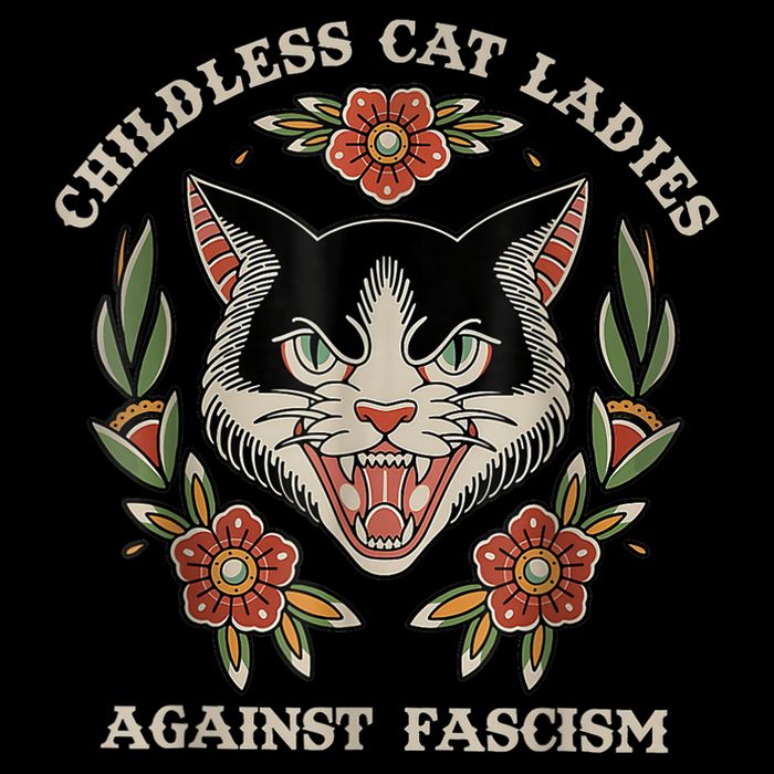 Childless Cat Ladies Against Fascism Flowers Backpack