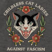 Childless Cat Ladies Against Fascism Flowers Vector Backpack