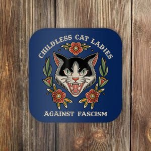 Childless Cat Ladies Against Fascism Flowers Coaster