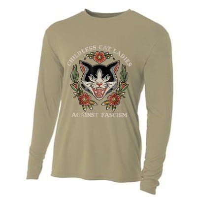 Childless Cat Ladies Against Fascism Flowers Cooling Performance Long Sleeve Crew