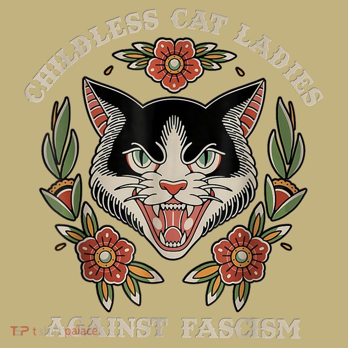 Childless Cat Ladies Against Fascism Flowers Cooling Performance Long Sleeve Crew