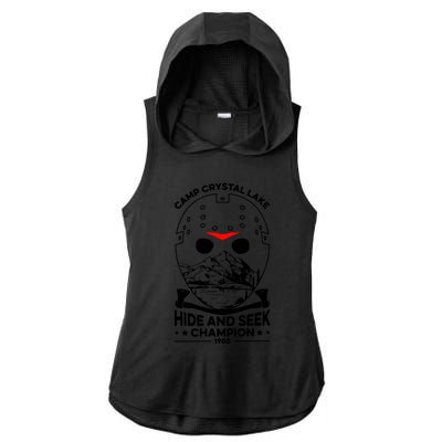 Camp Crystal Lake Ladies PosiCharge Tri-Blend Wicking Draft Hoodie Tank