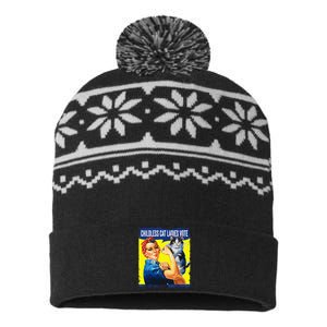 Childless Cat Ladies Vote Rosie The Riveter Funny USA-Made Snowflake Beanie