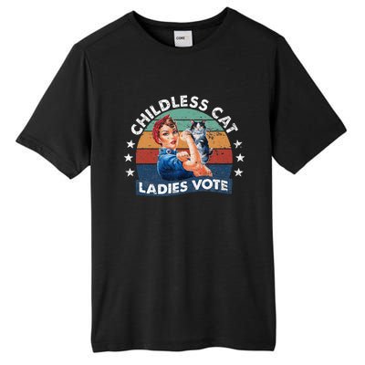 Childless Cat Ladies Vote Rosie The Riveter Vintage Funny Tall Fusion ChromaSoft Performance T-Shirt