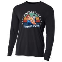 Childless Cat Ladies Vote Rosie The Riveter Vintage Funny Cooling Performance Long Sleeve Crew