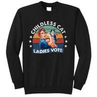 Childless Cat Ladies Vote Rosie The Riveter Vintage Funny Tall Sweatshirt