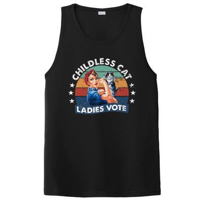 Childless Cat Ladies Vote Rosie The Riveter Vintage Funny PosiCharge Competitor Tank