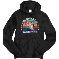 Childless Cat Ladies Vote Rosie The Riveter Vintage Funny Tie Dye Hoodie