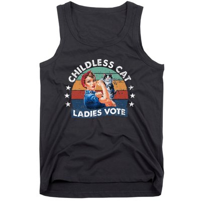 Childless Cat Ladies Vote Rosie The Riveter Vintage Funny Tank Top