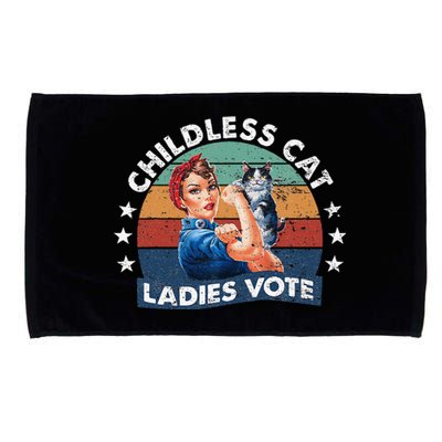 Childless Cat Ladies Vote Rosie The Riveter Vintage Funny Microfiber Hand Towel