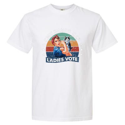 Childless Cat Ladies Vote Rosie The Riveter Vintage Funny Garment-Dyed Heavyweight T-Shirt