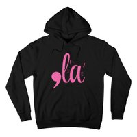 Cute Cat Lady Comma + La  La Vote Pro Kamala Harris 2024 Hoodie