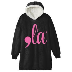 Cute Cat Lady Comma + La  La Vote Pro Kamala Harris 2024 Hooded Wearable Blanket