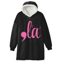 Cute Cat Lady Comma + La  La Vote Pro Kamala Harris 2024 Hooded Wearable Blanket