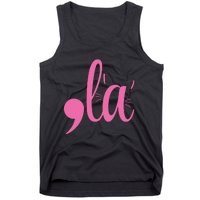 Cute Cat Lady Comma + La  La Vote Pro Kamala Harris 2024 Tank Top