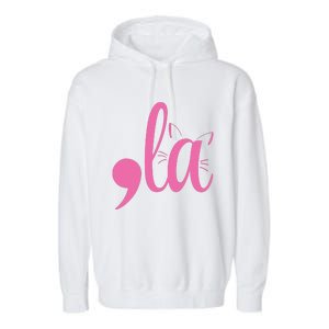 Cute Cat Lady Comma + La  La Vote Pro Kamala Harris 2024 Garment-Dyed Fleece Hoodie