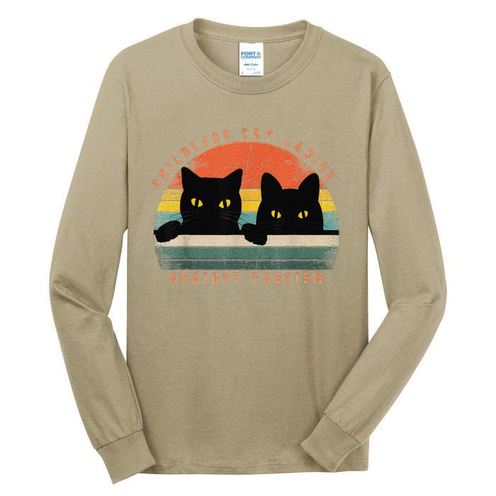 Childless Cat Ladies Voting Election 2024 Usa Vintage Tall Long Sleeve T-Shirt