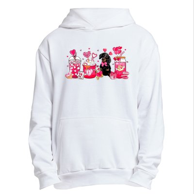 Cute Coffee Latte Dachshund Valentines Day Puppy Dog Lover Urban Pullover Hoodie