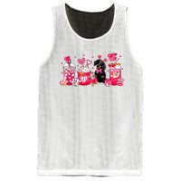 Cute Coffee Latte Dachshund Valentines Day Puppy Dog Lover Mesh Reversible Basketball Jersey Tank