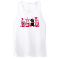 Cute Coffee Latte Dachshund Valentines Day Puppy Dog Lover PosiCharge Competitor Tank