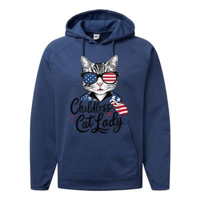 Childless Cat Lady Performance Fleece Hoodie