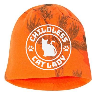 Childless Cat Lady Funny Cat Lover Kati - Camo Knit Beanie