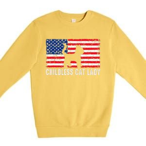 Childless Cat Lady 2024 Vote Patriotic Usa Premium Crewneck Sweatshirt