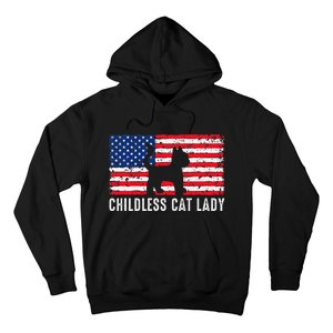 Childless Cat Lady 2024 Vote Patriotic Usa Hoodie