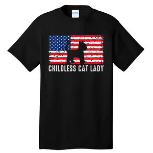 Childless Cat Lady 2024 Vote Patriotic Usa Tall T-Shirt