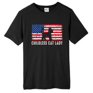 Childless Cat Lady 2024 Vote Patriotic Usa Tall Fusion ChromaSoft Performance T-Shirt