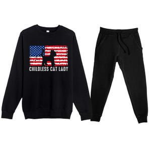 Childless Cat Lady 2024 Vote Patriotic Usa Premium Crewneck Sweatsuit Set