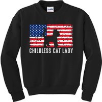 Childless Cat Lady 2024 Vote Patriotic Usa Kids Sweatshirt