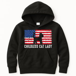 Childless Cat Lady 2024 Vote Patriotic Usa Kids Hoodie