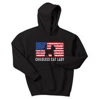 Childless Cat Lady 2024 Vote Patriotic Usa Kids Hoodie