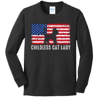 Childless Cat Lady 2024 Vote Patriotic Usa Kids Long Sleeve Shirt