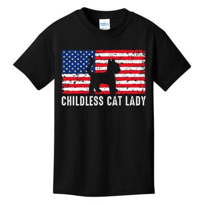 Childless Cat Lady 2024 Vote Patriotic Usa Kids T-Shirt