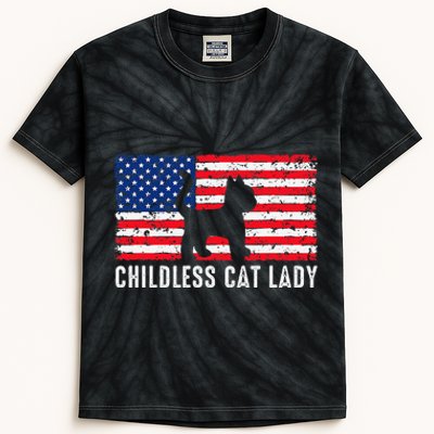 Childless Cat Lady 2024 Vote Patriotic Usa Kids Tie-Dye T-Shirt