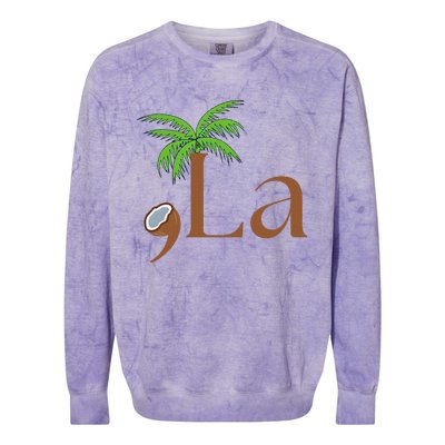 Coconut Comma + La 2024 Gift Funny Colorblast Crewneck Sweatshirt