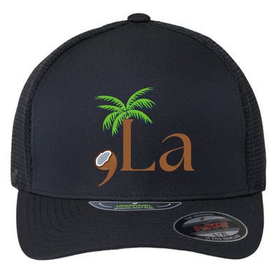 Coconut Comma + La 2024 Gift Funny Flexfit Unipanel Trucker Cap