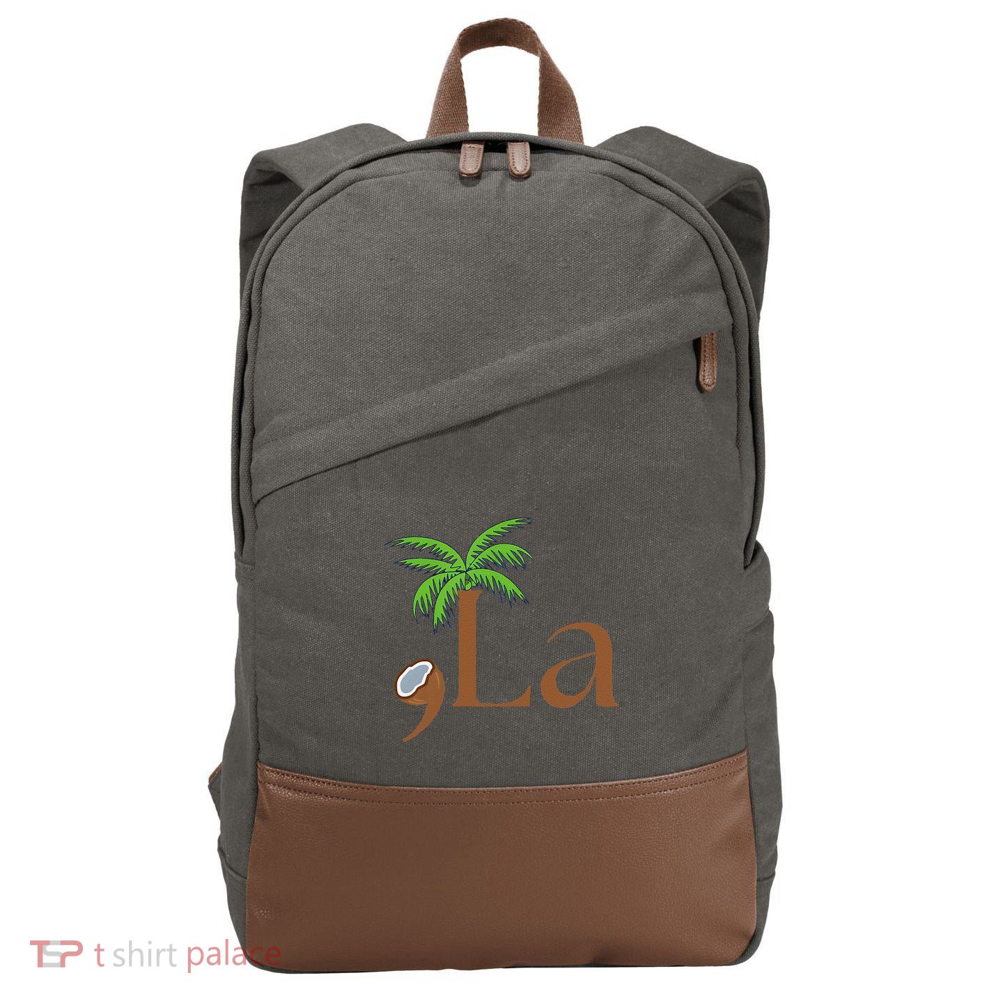 Coconut Comma + La 2024 Gift Funny Cotton Canvas Backpack
