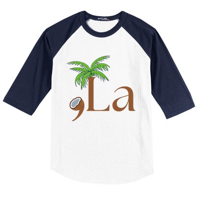 Coconut Comma + La 2024 Gift Funny Baseball Sleeve Shirt