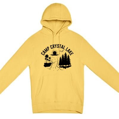 Camp Crystal Lake Graphic Art Premium Pullover Hoodie