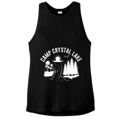 Camp Crystal Lake Graphic Art Ladies PosiCharge Tri-Blend Wicking Tank