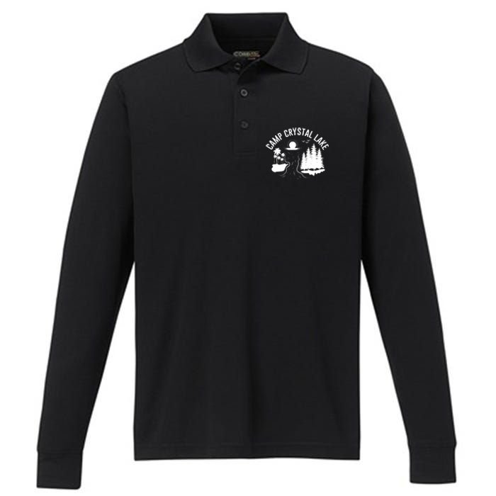 Camp Crystal Lake Graphic Art Performance Long Sleeve Polo