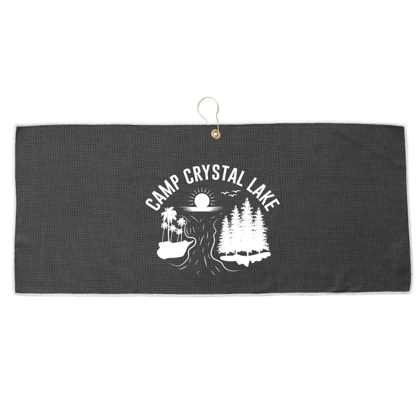 Camp Crystal Lake Graphic Art Large Microfiber Waffle Golf Towel