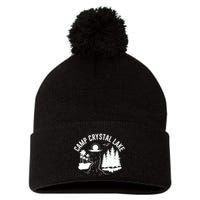 Camp Crystal Lake Graphic Art Pom Pom 12in Knit Beanie