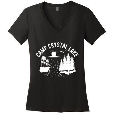 Camp Crystal Lake Graphic Art Women's V-Neck T-Shirt