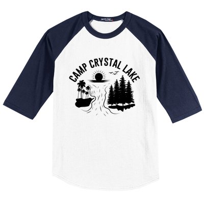 Camp Crystal Lake Graphic Art Baseball Sleeve Shirt