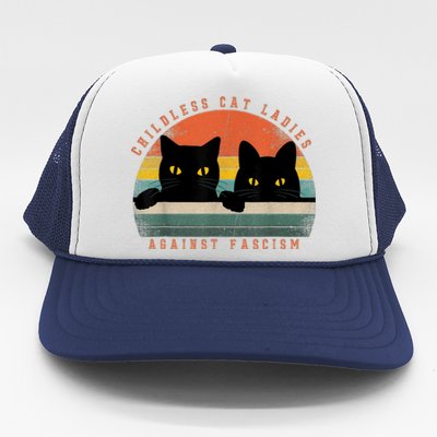 Childless Cat Ladies Against Fascism Trucker Hat