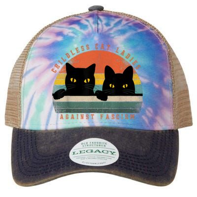 Childless Cat Ladies Against Fascism Legacy Tie Dye Trucker Hat